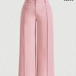 Pink Wide-Leg Women's Pants